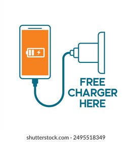 free phone charge symbol, vector art.