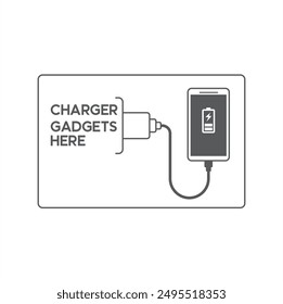 free phone charge symbol, vector art.