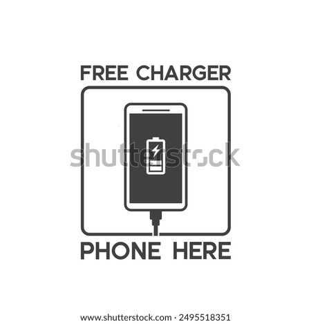 free phone charge symbol, vector art.