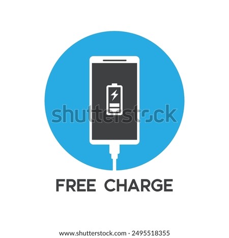 free phone charge symbol, vector art.