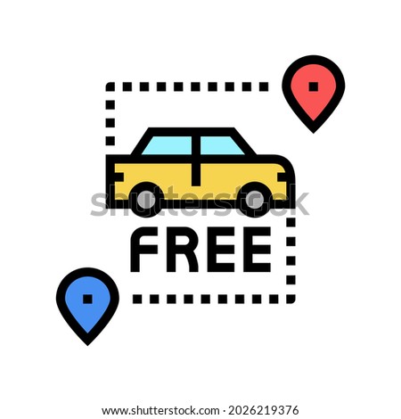 free pick up and drop off color icon vector. free pick up and drop off sign. isolated symbol illustration