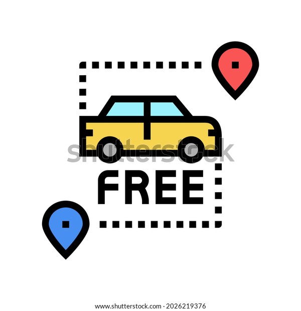 free pick up and drop\
off color icon vector. free pick up and drop off sign. isolated\
symbol illustration