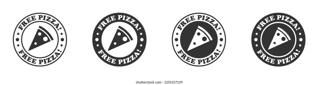 Free pizza icon set. Vector illustration.