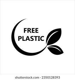 Free Plastic Icon. Non Pollutting Material Symbol flat illustration on white background..eps