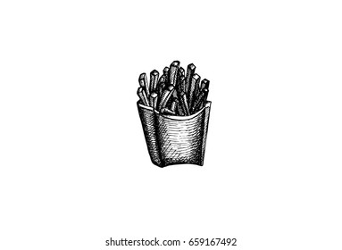 Free potato, graphic hand drawn illustration isolated on white background