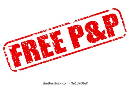 FREE P&P red stamp text on white