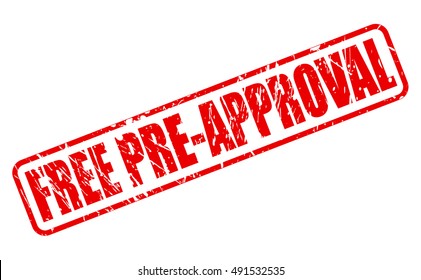 FREE PRE-APPROVAL red stamp text on white