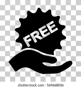 Free Present icon. Vector illustration style is flat iconic symbol, black color, transparent background. Designed for web and software interfaces.