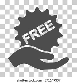 Free Present icon. Vector illustration style is flat iconic symbol, gray color, transparent background. Designed for web and software interfaces.