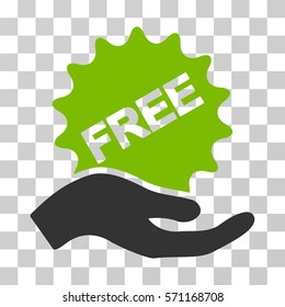 Free Present icon. Vector illustration style is flat iconic bicolor symbol, eco green and gray colors, transparent background. Designed for web and software interfaces.