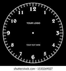Free Printable Clock Face Template Black Stock Vector (Royalty Free ...
