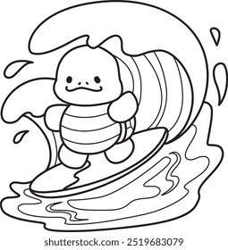 Free printable cute turtle for kindergarten.
Preschool outline printable education turtle animal.
Turtle playing surfing in the wave