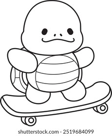 Free printable cute turtle for kindergarten.
Preschool outline printable education turtle animal.
Turtle playing skateboard