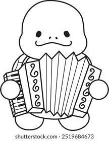 Free printable cute turtle for kindergarten.
Preschool outline printable education turtle animal.
Turtle playing accordion