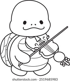 Free printable cute turtle for kindergarten.
Preschool outline printable education turtle animal.
Turtle playing a violin