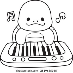 Free printable cute turtle for kindergarten.
Preschool outline printable education turtle animal.
Turtle playing piano