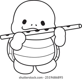 Free printable cute turtle for kindergarten.
Preschool outline printable education turtle animal.
Turtle playing a flute