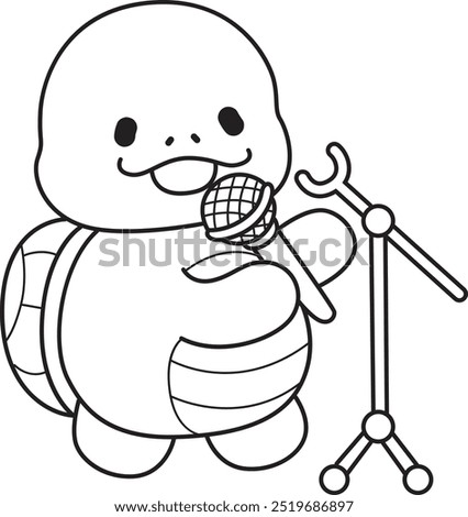 Free printable cute turtle for kindergarten.
Preschool outline printable education turtle animal.
Turtle sing a song with microphone