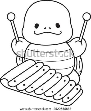 Free printable cute turtle for kindergarten.
Preschool outline printable education turtle animal.
Turtle playing a traditional instrument