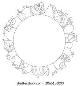 Free Printable Fruit Coloring Pages for Kids.  Fruit coloring pages, Vegetable coloring pages, Preschool coloring