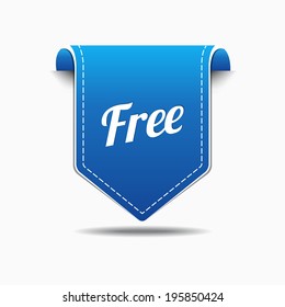 Free Product Blue Label Icon Vector Design