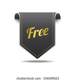 Free Product Gold Black Label Icon Vector Design