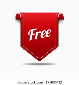 Free Product Red Label Icon Vector Design