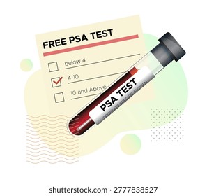 Free PSA test -  Test, results, and prostate cancer - Stock Illustration as EPS 10 File