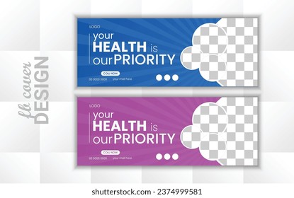 Free PSD health related facebook cover template,