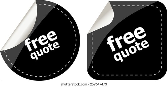 Free quote glossy black reflected round button set