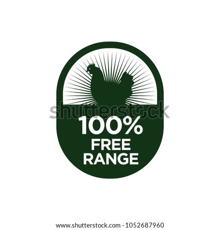 Free Range 100% icon. Isolated vector illustraion.