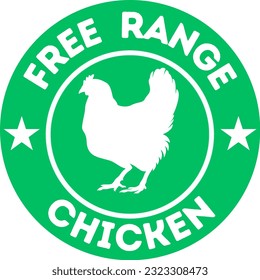 Free Range Chicken Label Vector Illustration