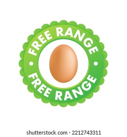 Free Range Eggs Label Icon. Farm Fresh Product. Vector Stock Illustration.