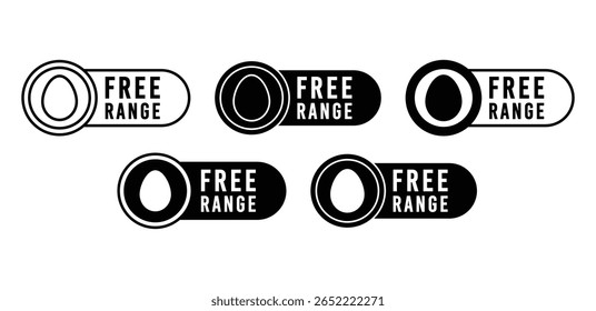 Free Range Icon Black and White Toggle Switch Design Elements Vector Template