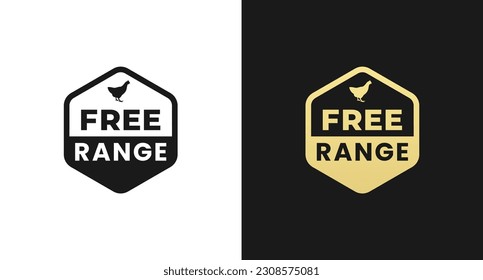 Free range label or Free range sign vector isolated in flat style. Best Free range label for product packaging design element. Simple Free range sign for packaging design element.