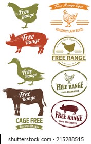 Free Range Meat Stamp, Vector