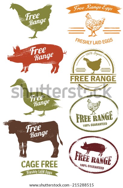 Free Range Meat Stamp,\
vector