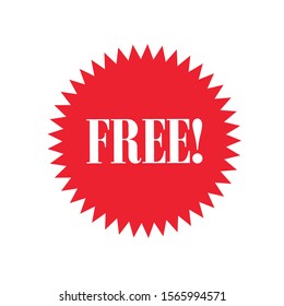 Free! red badge design. Retail starburst badge vector.