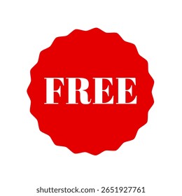 Free red badge design with text. Free label logo.