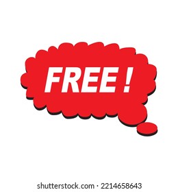 Free! red badge design. Vector red badge on white background.
