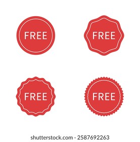 Free red blank promo stickers badges labels design