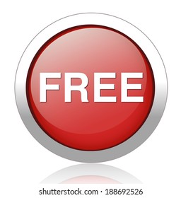 free red circle web glossy icon