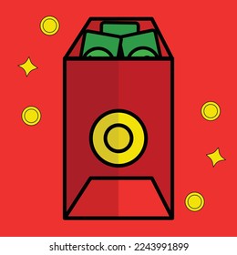 Free red envelope Chinese cartoon