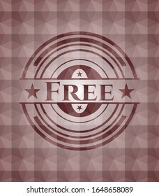 Free red geometric badge. Seamless.