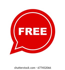 free, red icon in  balloon