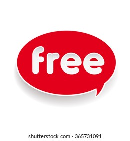 Free red label speech bubble