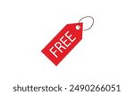 Free red price label tag vector illustration for use.