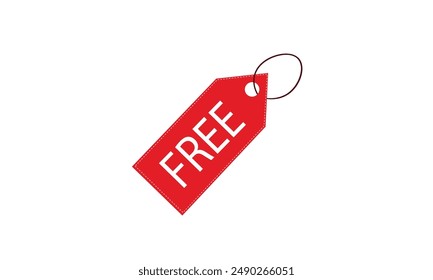 Free red price label tag vector illustration for use.