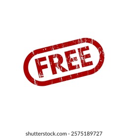 Free -red rubber stamp with grunge effect - vector illustration