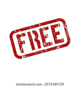 Free -red rubber stamp with grunge effect - vector illustration